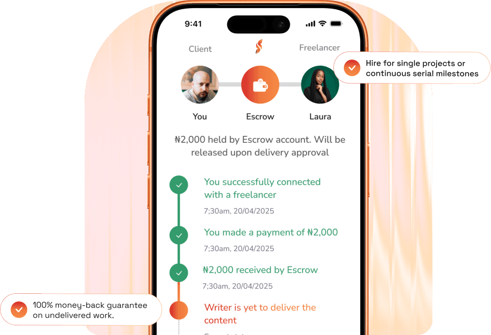 Client Escrow Interface Mockup